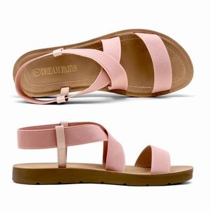 Dream Pairs Elena-1 Elastic Ankle Strap Sandals Blush Size 9